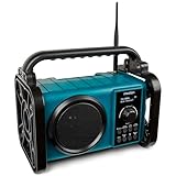 MEDION E66877 DAB+ Baustellenradio (Robustes Gehäuse, Spritzwassergeschützt (IP44),...