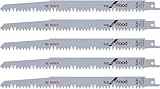 Bosch Accessories Bosch Professional 5x Säbelsägeblatt S 1531 L (für Brennholz,...