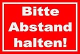 Melis-Folienwerkstatt Schild Bitte Abstand halten - 30x20cm - 3mm Aluverbund – 20 VAR...