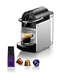 Nespresso De'Longhi EN 124.S Pixie Silber Kaffeekapselmaschine | 1260W | 0,7 L |...