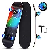 GIEMIT Standard-Skateboard, komplettes Skateboard für Anfänger, Kinder, Jugendliche und...