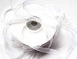 CaPiSo 50m Organza -Schleifenband in 6mm Breite mit Webkante (Weiß)