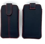 Generisch Handy Tasche Schutz Hülle Etui Slim Case Sleeve Pouch schwarz rot für u.a....