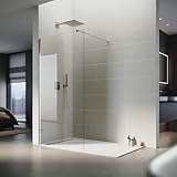 SONNI Duschwand Glas 120 x 200 cm Walk In Dusche 8 mm NANO Glas Duschtrennwand Badewanne...