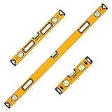 Tough Master 3-teiliges Profi Wasserwaagen Set, magnetisch, 3 Libellen, hohe Genauigkeit,...