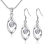 Zolkamery Schmuckset Silber 925 Damen, 925 Sterling Silber Twist Halskette &...
