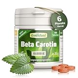 Beta Carotin Hochdosiert - Carotin Tabletten 10.000 i.E. (180 vegane Tabletten)...