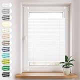 Sonello Plissee Klemmfix ohne Bohren 75cm x 100cm Weiß Faltrollo Plisseerollo...