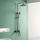 Regendusche mit armatur, YOOZENA Duschsystem Duscharmatur Schwarz, Duschset mit...