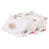 F Fityle 20 Stücke Taschentuch/Stofftaschentücher aus Baumwolle für Damen cm