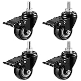 4Pcs 50mm M10X25mm Transportrollen Lenkrollen gummirollen möbelrollen...