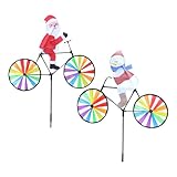 ETUCYNG Windrad Gartenstecker Weihnachten Ornament Windrad - 2 x wasserdichte Yard...
