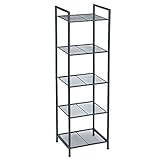 SONGMICS Badezimmerregal aus Metall, Küchenregal, 5 Ebenen, Badregal, Standregal,...