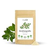 myvial® Bio Ashwagandha Pulver 250g aus 100% Ashwagandha Wurzel - Schlafbeere Pulver aus...