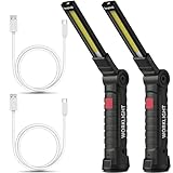 m MU 2 Stück Taschenlampe Led Aufladbar, LED Arbeitsleuchte, Wiederaufladbare...