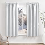 Runyéla Gardinen mit Kräuselband Vorhänge Blickdicht Grauweiß Verdunkelungsvorhänge...