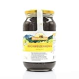 Buchweizen-Honig von ImkerPur®, 1200 g, kaltgeschleudert, kräftig-herb, mit einer...