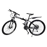ERnonde Mountainbike, 26 Zoll Unisex Klappfahrräd 21 Gang Federgabel Erwachsene Fahrräd...