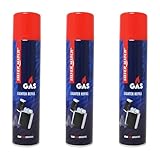 3X Feuerzeuggas 300 ml für Feuerzeuge mit 5 Adaptern | Near Zero impurities |...