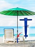 Sonnenschirmhalter für Strand, Kies und Sand in blau, Bodendübel, Schirm...