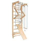 COSTWAY Sprossenwand Holz Kletterwand, Turnwand Klettergerüst inkl....