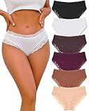 ALL OF ME 6er Pack Baumwolle Unterwäsche Damen Unterhosen Frauen Brazilian Slip Baumwoll...
