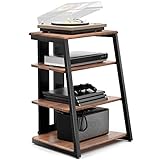 FITUEYES Design HiFi Rack aus Holz & Stahl, Plattenspieler Tisch mit verstellbaren Ablage,...