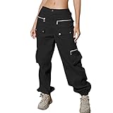 Cargohose Damen High Waist Jogginghose Teenager Mädchen Mode Cargo Hose Cargohosen Y2k...