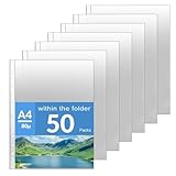 50 Prospekthüllen A4,Transparent Klarsichthüllen 80µ/100µ Plastikhülle...