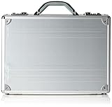 ALUMAXX 45131 Laptop-Attaché-Koffer Kronos aus silbernen Aluminium, Aktenkoffer mit 17''...