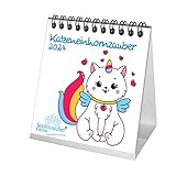 Katzeneinhornzauber Kalender für 2024 Format 10cm x 10cm Katzen Einhorn Katzenbabys - Set...