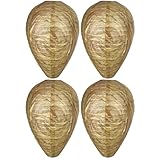 Wespennest Attrappe Set, 22x28cm, 4 Stück, Wetterfeste Wespenabwehr zum Aufhängen,...