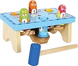 small foot Klopfbank Hau den Vogel aus Holz, buntes Design mit Zahlenspiel,...