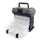 Croch Angelkoffer mit 4 Aufbewarhungsbox für Angelzubehör und Köder