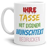 Tasse selbst gestalten/mit eigenem Text beschriften/Wunsch-Name/Spruch-Tasse/Weiß -...