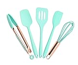 Küchenhelfer Set, Mini 5 teiliges Silikon Kochutensilien Kochbesteck...