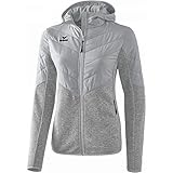 Erima Damen Gesteppte Strickjacke mit Kapuze Hellgrau 40