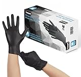 K-MART Einweghandschuhe, Schwarze Nitrilhandschuhe - 100 Stück Handschuhe, Puderfrei &...