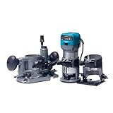 KATSU Electric Hand Holz Oberfräse Kantenfräse Set 220V 710W mit 3 Basen + 3 Spannzangen...