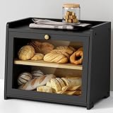 Cookery Brotkasten Holz mit 2 Etagen zur Brotaufbewahrung aus Bambus Bread box...