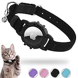 Airtag Katzenhalsband Samt, Integriertes Apple Air Tag Katzen Halsbänder, GPS...