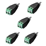 SIENOC 5 x RCA Stecker Adapter Terminalblock  Cinch Stecker RCA Adapter DC Block...