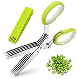 X-Chef Kräuterschere Küchenschere mit 5 Edelstahlklingen, Gemüseschere mit Reinigung...