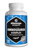 Aminosäuren Komplex hochdosiert & vegan, 120 Tabletten mit 8 essentiellen Aminosäuren...