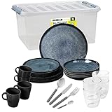 Brunner- Outdoor in Motion Camping-Geschirr-Set Melamin | 36-Teilig - Teller,...