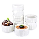Soufflé Förmchen，8x Creme Brulee Schälchen aus Keramik Weiß souffle förmchen...