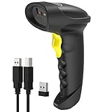 Inateck Barcode Scanner 2D Bluetooth, Wireless QR Code Scanner, 2D Imager mit 2000 mAh...