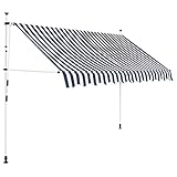 vidaXL Markise Einziehbar Gelenkarm 250 cm Sonnenschutz Klemmmarkise Balkon