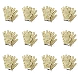 SANWOOD 12 Paar Handschuhe Baumwollgarn Grip Arbeitshandschuhe Atmungsaktiv für Baustelle