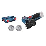 Bosch Professional 12V System Akku Winkelschleifer GWS 12V-76 (3 Trennscheiben,...